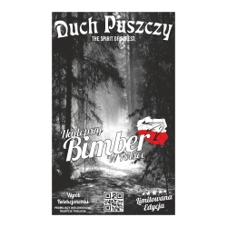 Etykieta na butelkę - Duch Puszczy - "czarny las" - 110mm x 75mm