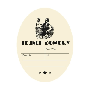 Owalna etykieta na butelkę - Trunek domowy
