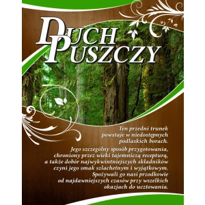 Etykieta na butelkę - Duch Puszczy - 75mm x 110mm