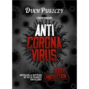 Etykieta na butelkę - ANTI CORONAVIRUS - 75mm x 110mm