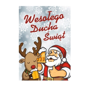 Etykieta na butelkę - Wesołego Ducha Świąt